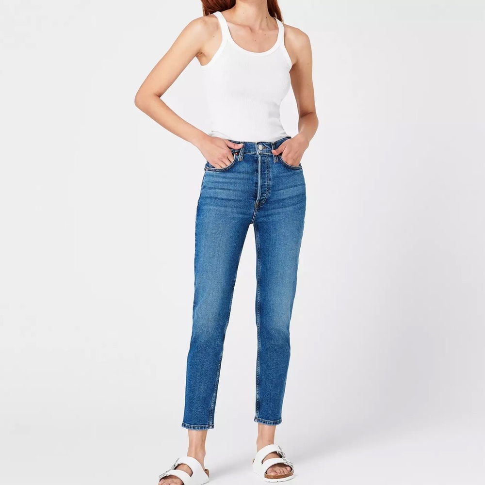 Re/Done Straight Legs Classic Blue Women's Jeans Size 27